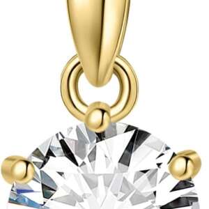 JewelryPalace Round 1ct 2ct 3ct Moissanite Solitaire Pendant Necklace for Women, Classic Simulated Diamond 925 Sterling Silver 14k White Gold Plated Necklaces for Her VVS D-F, 18 Inch Box chain