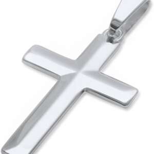 Sterling Silver Diamond Cut Thick Solid Cross Pendant 1.5" Long Choose Your Color (Fit Upto 6mm Link Chain)