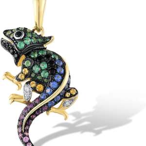Santuzza 925 Sterling Silver Animal Gemstone Pendant for Women