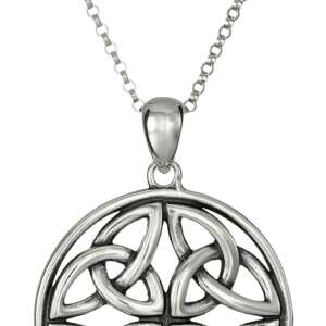 Amazon Essentials .925 Sterling Silver Celtic Pendant Necklace for Women, 18" Rolo Chain, Hypoallergenic Women's Jewelry